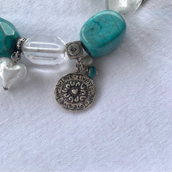 Silpada Turquoise and Pearl Stretch Bracelet - Picture 3 of 3